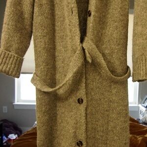 ZARA Grey Open Knit Cardigan with Button